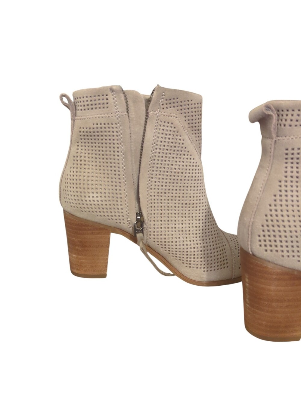Toms Perforated Suede Ankle Boots in Light Beige Size 6 - Picture 5 of 9